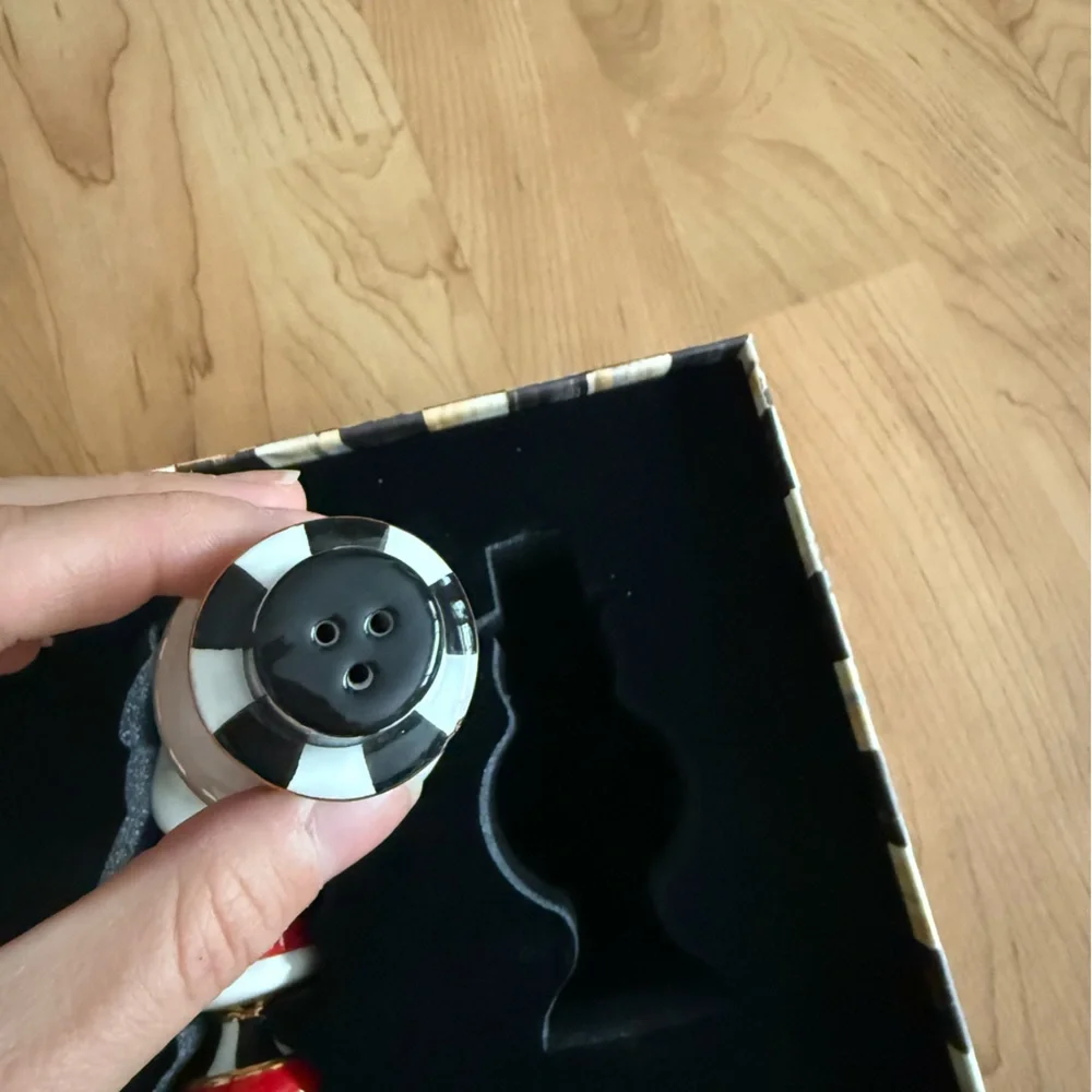 Mackenzie-Childs Salt & Pepper Shaker Santa & Snowman - Picture 7 of 8